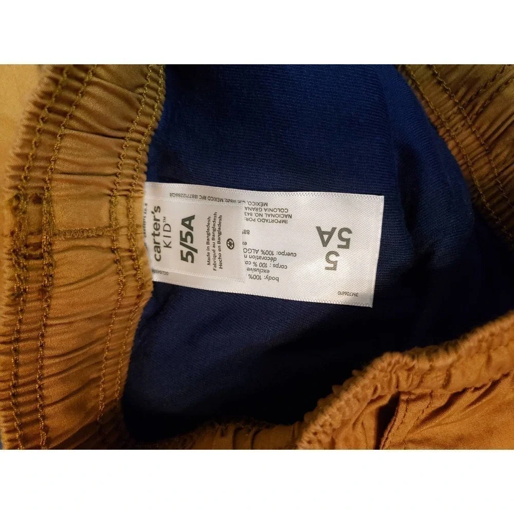 Carter's kids 5/5A drawstring waistband brown pants. Euc.